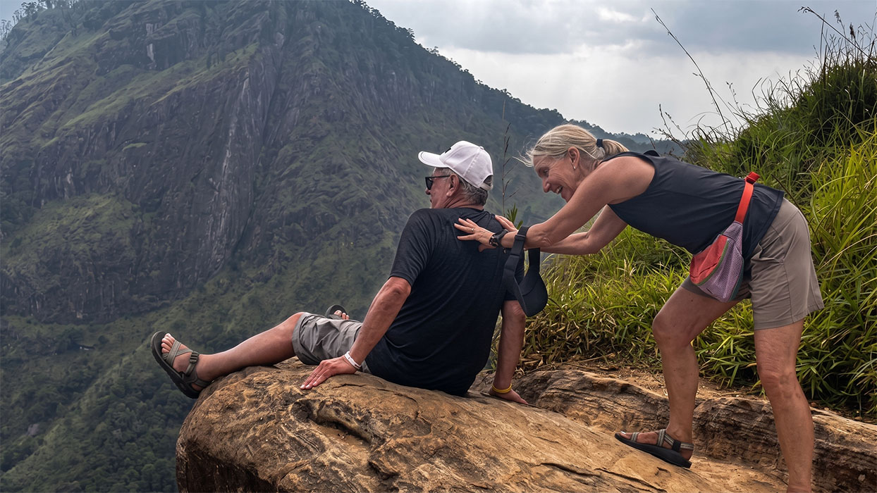 Couple Posing at the edge of a cliff